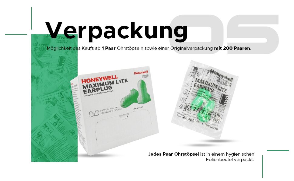 Ohrstöpsel Honeywell MAXIMUM LITE (MAX Lite) (3301120) - Ohrstöpselwelt